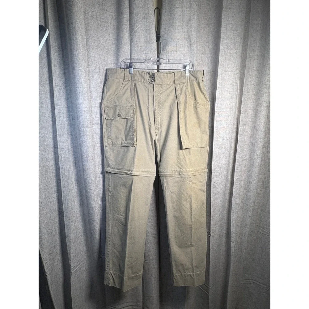 Banana Republic Mens Tan Zip Off Convertible Safari Cargo Pants 38x30 Vintage